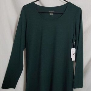 NEW Christopher & Banks Tunic Pine Green Pet. Med. long sleeves stretchy NWT $35